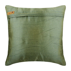 Taupe Green Ocean - Taupe Green Art Silk Throw Pillow Cover