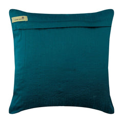 Teal Damask - Teal Blue Art Silk Throw Pillow Cover