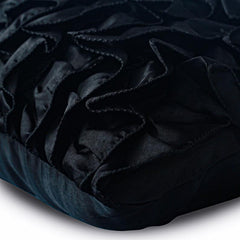 Vintage Black - Black Satin Throw Pillow Cover