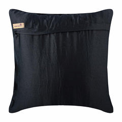 Vintage Black - Black Satin Throw Pillow Cover