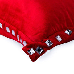 Red Crystal Palace - Red Velvet Decorative Euro Sham