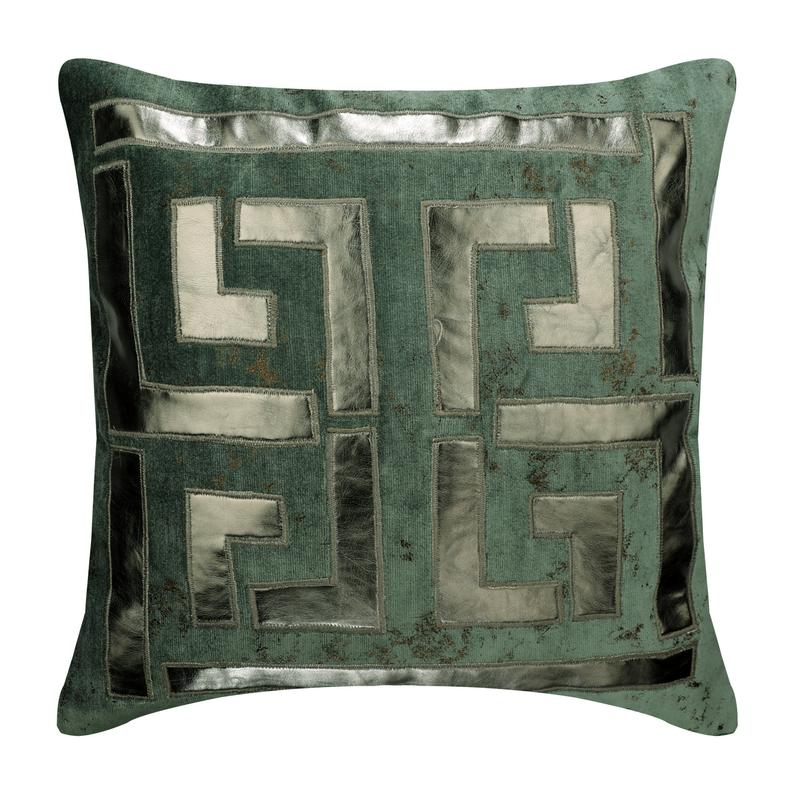 Teal Athena Blue Greek Throw Pillow Cover