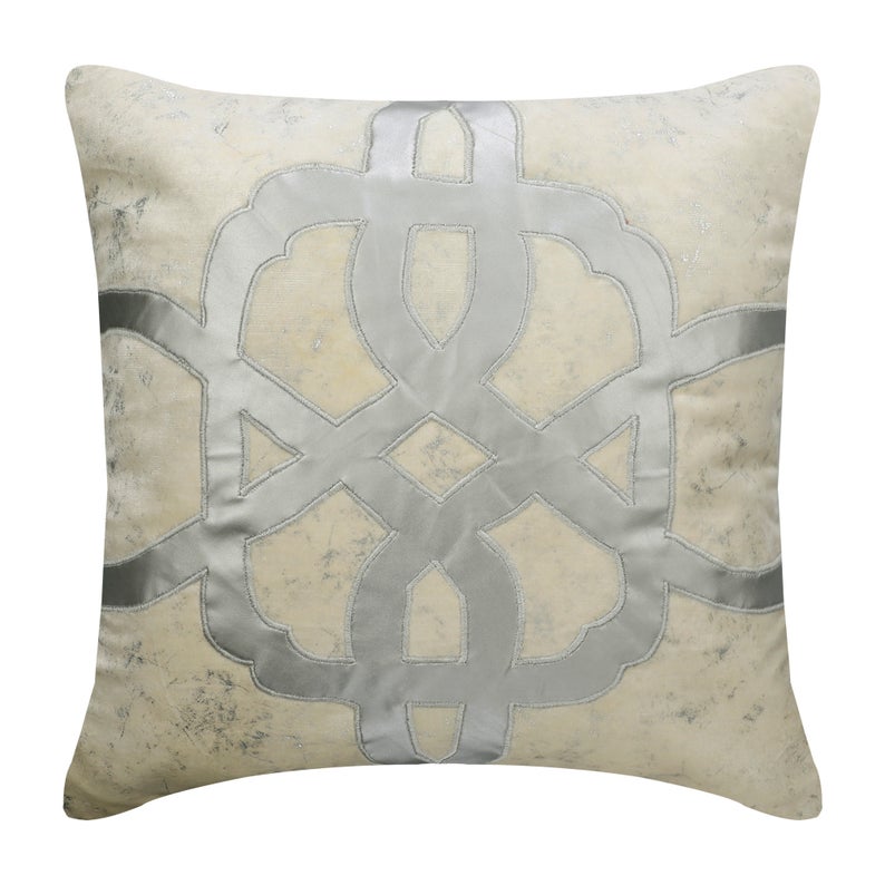 Greek Electra Ivory Velvet Throw Pillow Cover