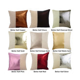 Copper Brown Faux Leather Throw Pillow Cover Better Half Copper