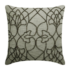 Grey Magnet Beaded Throw Pillow Cover