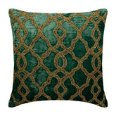 Royal Crown Beaded Throw Pillow Cover