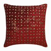 Wheeling Around Red Beaded Decorative Euro Sham