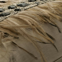 Rhinestone Feathers Throw Pillow Cover