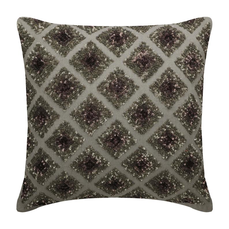 Winter Check Grey Linen Throw Pillow Cover