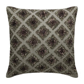 Winter Check Grey Linen Throw Pillow Cover