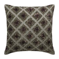 Winter Check Grey Linen Throw Pillow Cover
