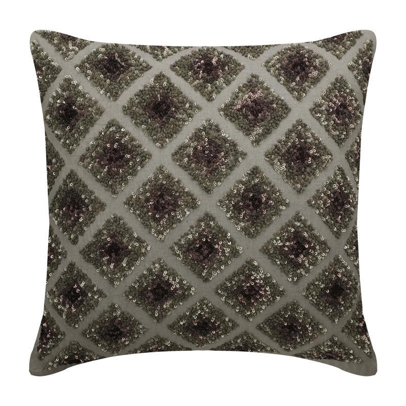 Winter Check Grey Linen Decorative Euro Sham