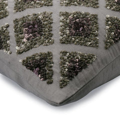 Winter Check Sequins Decorative Euro Sham