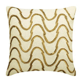 Waving Gold Linen Throw Pillow Cover
