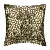 Shimmering Gold Beaded Throw Pillow Cover