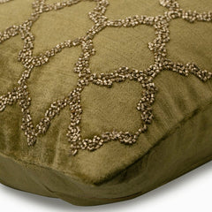 Sage Lattice - Green Velvet Decorative Lumbar Pillow Cover