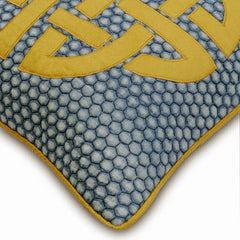 Denim Pillow Love - Blue Cotton Throw Pillow Cover