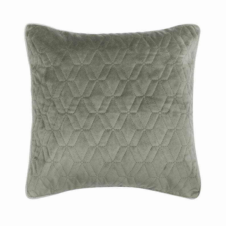 Diamond Grey Quilted Decorative Euro Sham