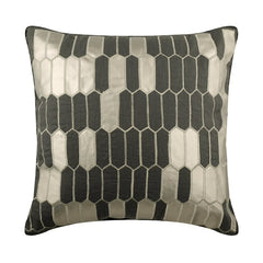 Grey Heist Applique Throw Pillow Cover