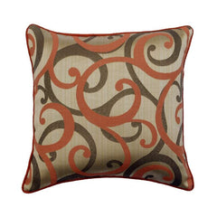 Scrolling All The Way Rust Silk Decorative Euro Sham