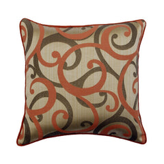 Scrolling All The Way Blue - Blue Jacquard Silk Throw Pillow Cover