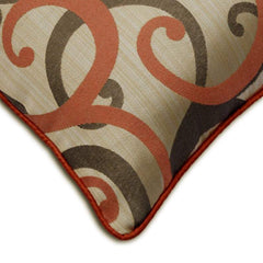 Scrolling All The Way Rust Embroidery Decorative Euro Sham