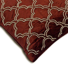 Rustic Joy Beaded Throw Pillow Cover