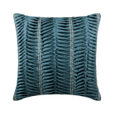 Blue Ceremony Pintucks Throw Pillow Cover