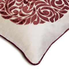 Maroon Scent Applique Throw Pillow Cover