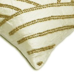 Gold Light - Ivory Silk Lumbar Pillow Cover