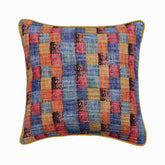 Hue Check Orange Throw Pillow Cover