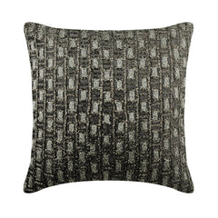 Silver Brick Alley - Ivory & Silver Velvet Throw Pillow Cover