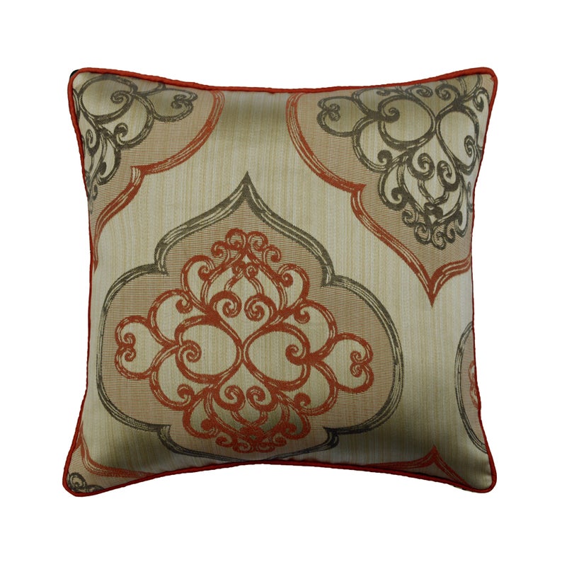 Orange Damask Galore Decorative Euro Sham