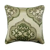 Green Damask Galore Throw Pillow Cover