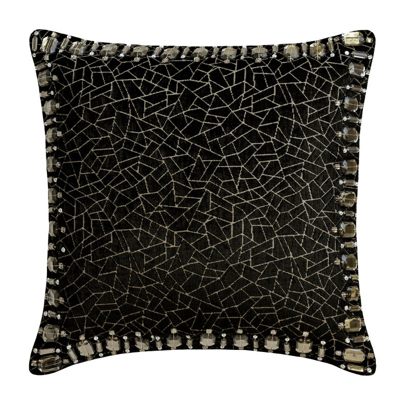 Crystal Black Mosaic Decorative Euro Sham