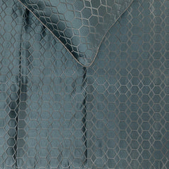 Hexagon Lagoon - Jacquard Blue Decorative Bed Runner and Pillow Cover