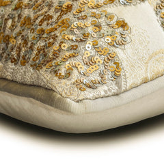 Paisley Treasure - Gold Jacquard Foil Throw Pillow Cover