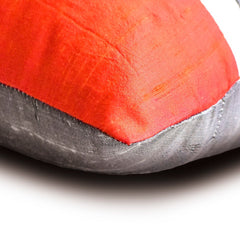 Plush Orange Silk - Orange Silk Lumbar Pillow Cover