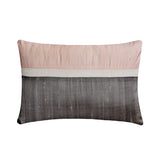Plush Light Pink Silk Lumbar Pillow Cover