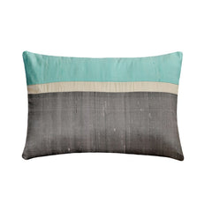Plush Aqua Silk Lumbar Pillow Cover