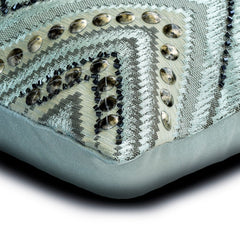 Chevron Ocean - Blue Jacquard Lumbar Pillow Cover