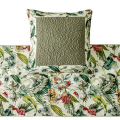 Exotic Birds Decorative Bed Runner and Pillow Cover