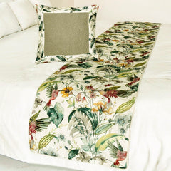 Exotic Birds Decorative Bed Runner and Pillow Cover