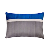 Plush Royal Blue Silk Lumbar Pillow Cover