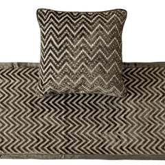 Grey Crystal Chevy Decorative Bed Runner and Pillow Cover