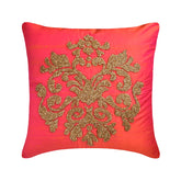 Damask Silk Pink Throw Pillow Cover