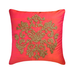 Damask Silk Pink Throw Pillow Cover