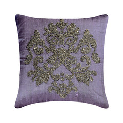 Damask Silk Purple Decorative Euro Sham