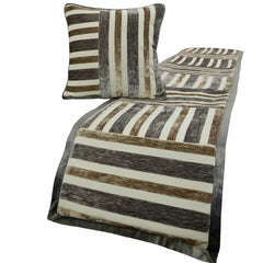 Striation Decorative Bed Runner and Pillow Cover
