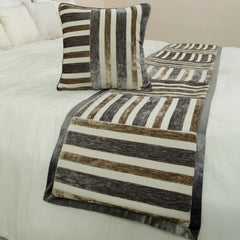 Striation Decorative Bed Runner and Pillow Cover
